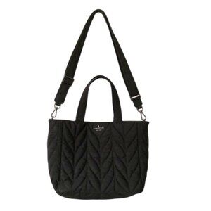 Kate Spade New York Ellie Small Quilted Black Nylon Tote Bag